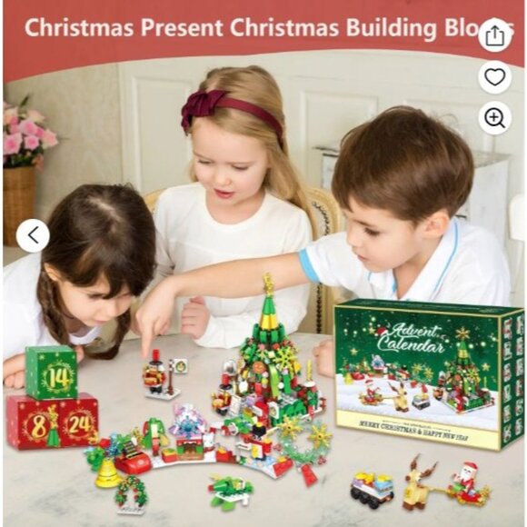 Advent Calendar Christmas Building Blocks Set For Kids & Adults - Picture 3 of 3